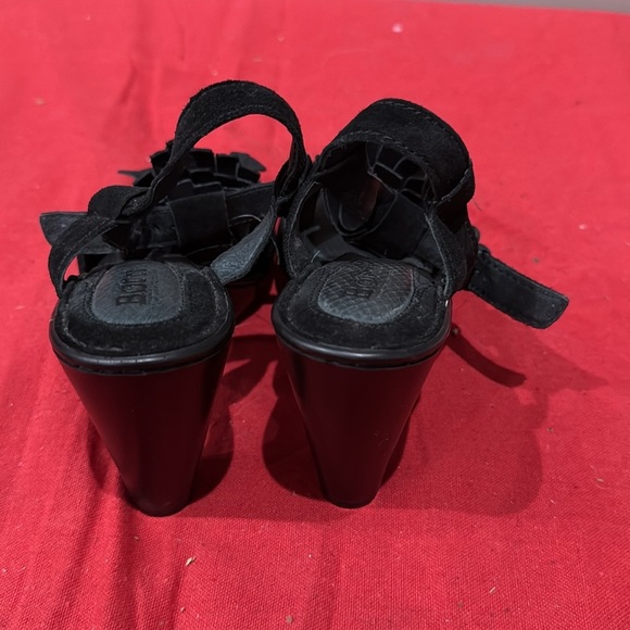 Born Black Women's Heels with Ruffle Detail - Picture 3 of 5